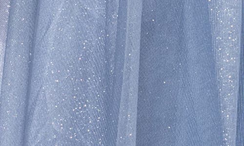 Blondie Nites Lace Embellished Corset Glitter Tulle A-line Gown In Slate