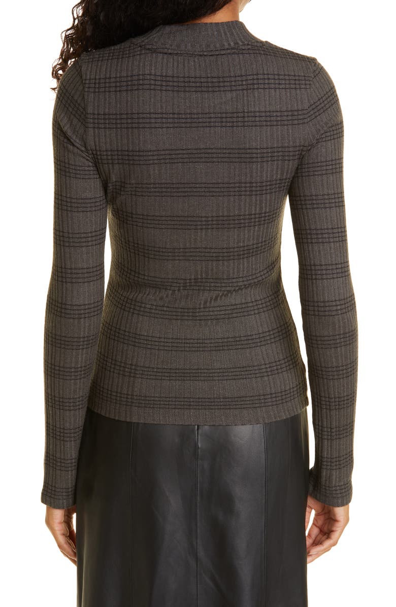 Vince Variegated Rib Stripe Mock Neck Sweater, Alternate, color, 