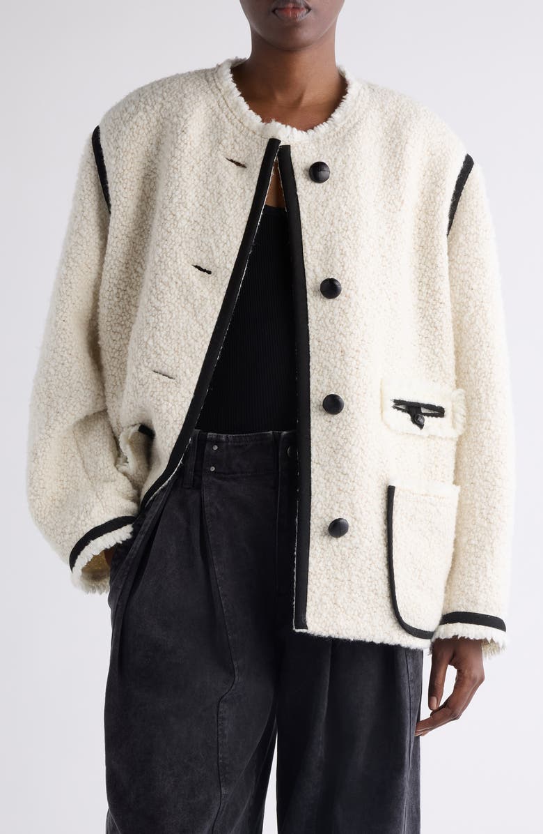Isabel Marant Maylin Bouclé Tweed Jacket, Main, color, Ecru