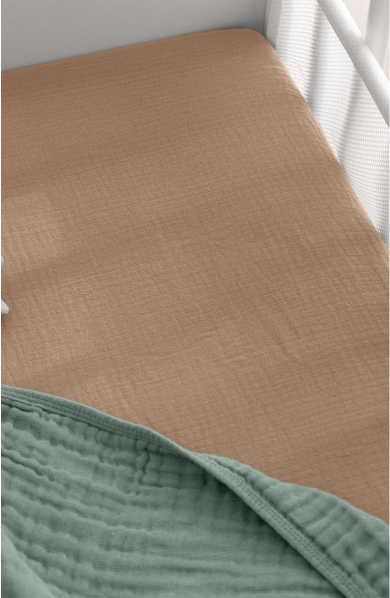 Comfy Cubs Muslin Fitted Bassinet Crib Sheet, Alternate, color, Cedar