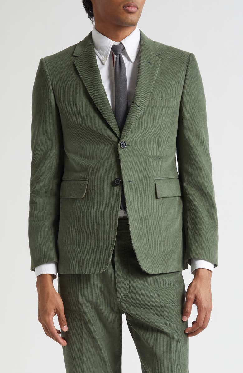 Thom Browne Fit 1 Classic Corduroy Sport Coat, Main, color, Light Green