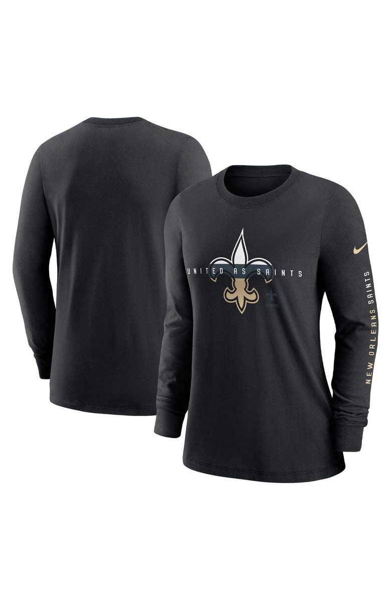 Nike Women's Nike Black New Orleans Saints Prime Split Long Sleeve T-Shirt, Main, color, Black