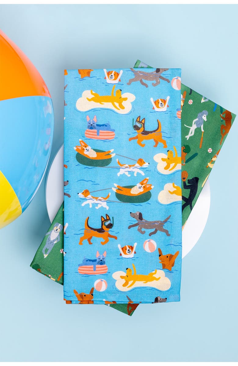 Puppington Dog Kitchen Towels - Fastballs & Floaties, Alternate, color, Fastballs And Floaties