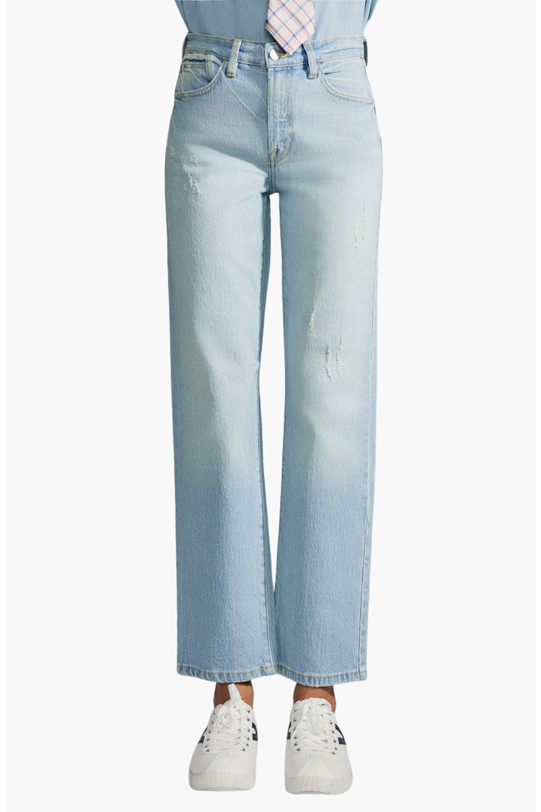 Marisela Premier High Rise Straight Jeans, Main, color, Light Wash