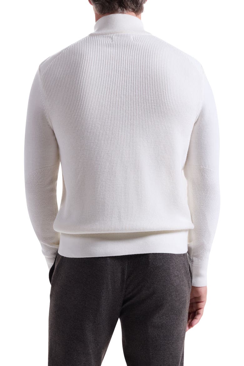 Merino Wool Quarter Zip Polo Sweater, Alternate, color, CHALK