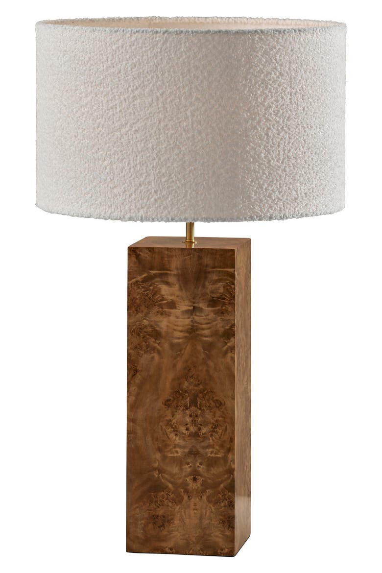Frederick Table Lamp, Main, color, BURLED WOOD W/ ANTIQUE BRASS