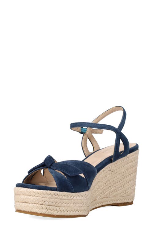 Pelle Moda Elbie Espadrille Ankle Strap Platform Wedge Sandal In Blue