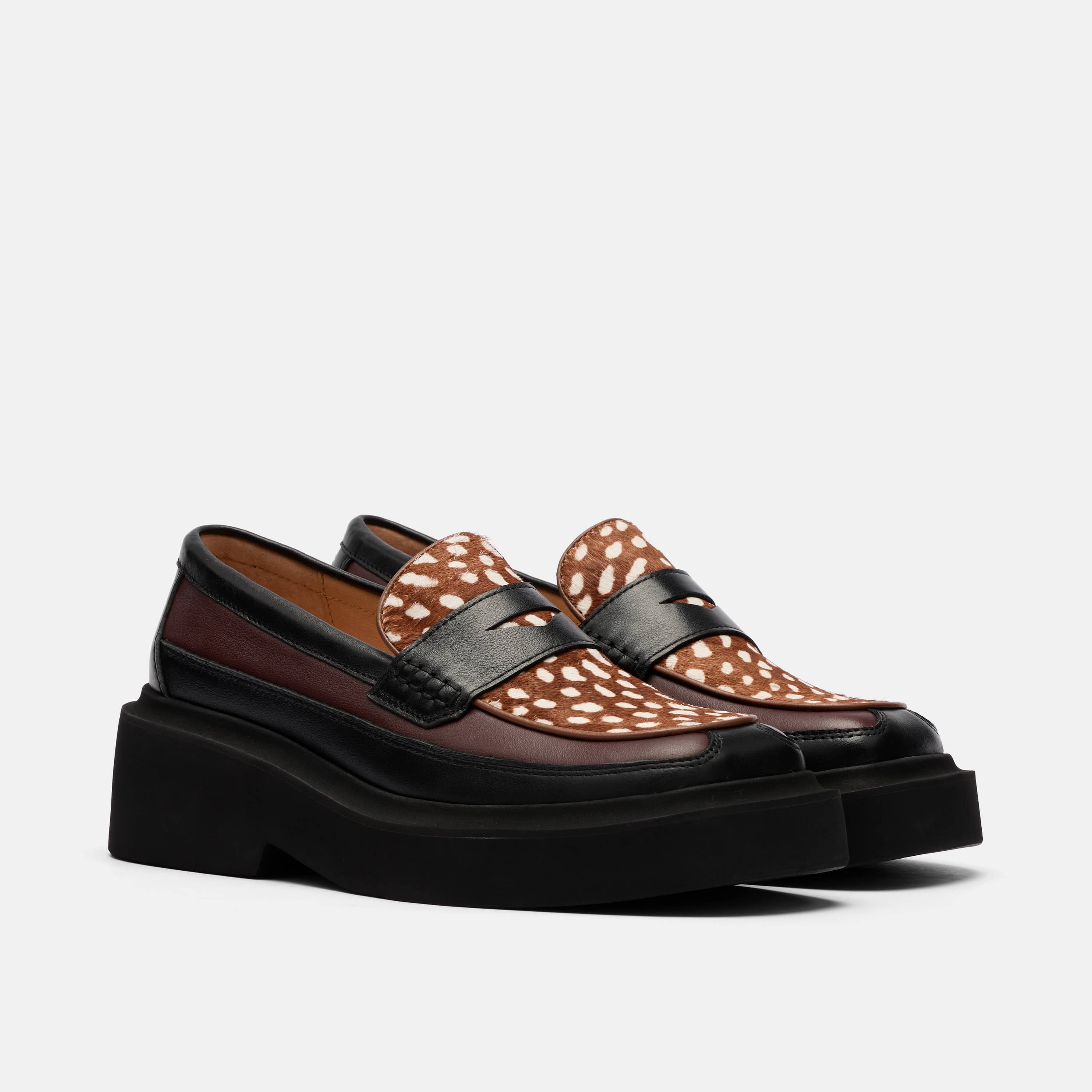 Melba Penny Loafer, Alternate, color, Black/Cherry/Brown
