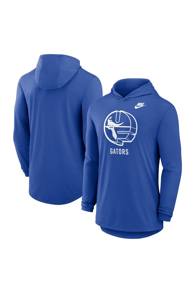 Men's Nike Royal Florida Gators Legacy Tri-Blend Dri-FIT Long Sleeve Hoodie T-Shirt, Main, color, Royal