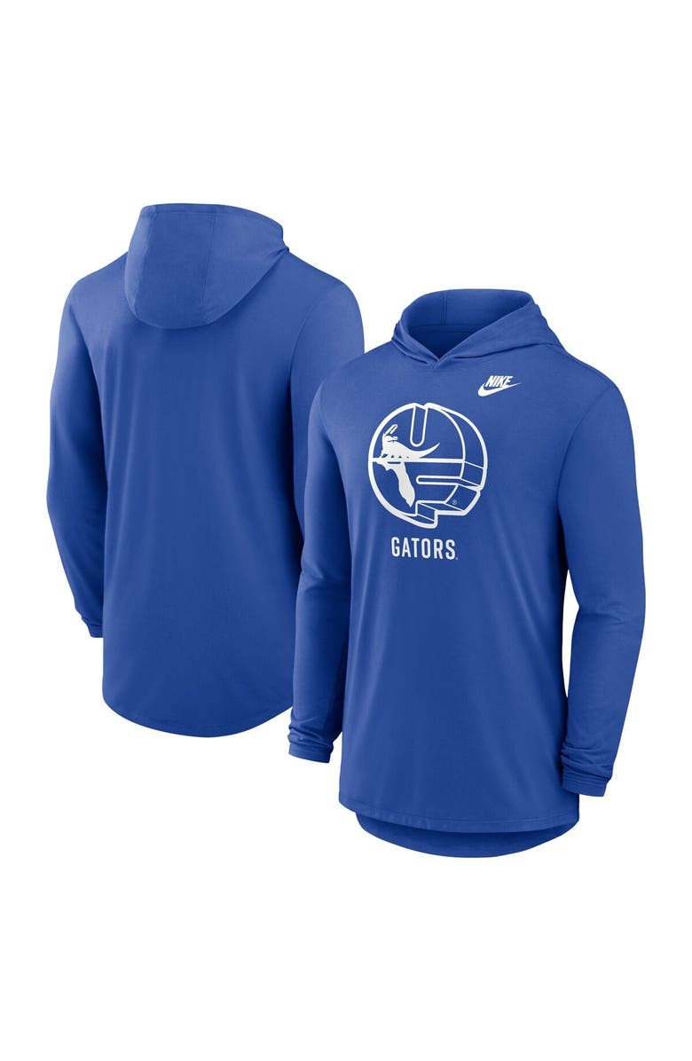 Nike Men's Nike Royal Florida Gators Legacy Tri-Blend Dri-FIT Long Sleeve Hoodie T-Shirt, Main, color, Royal