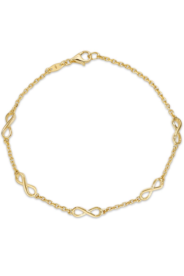 Infinity Five-Charm Chain Bracelet in 14K Gold, Main, color, Yellow Gold