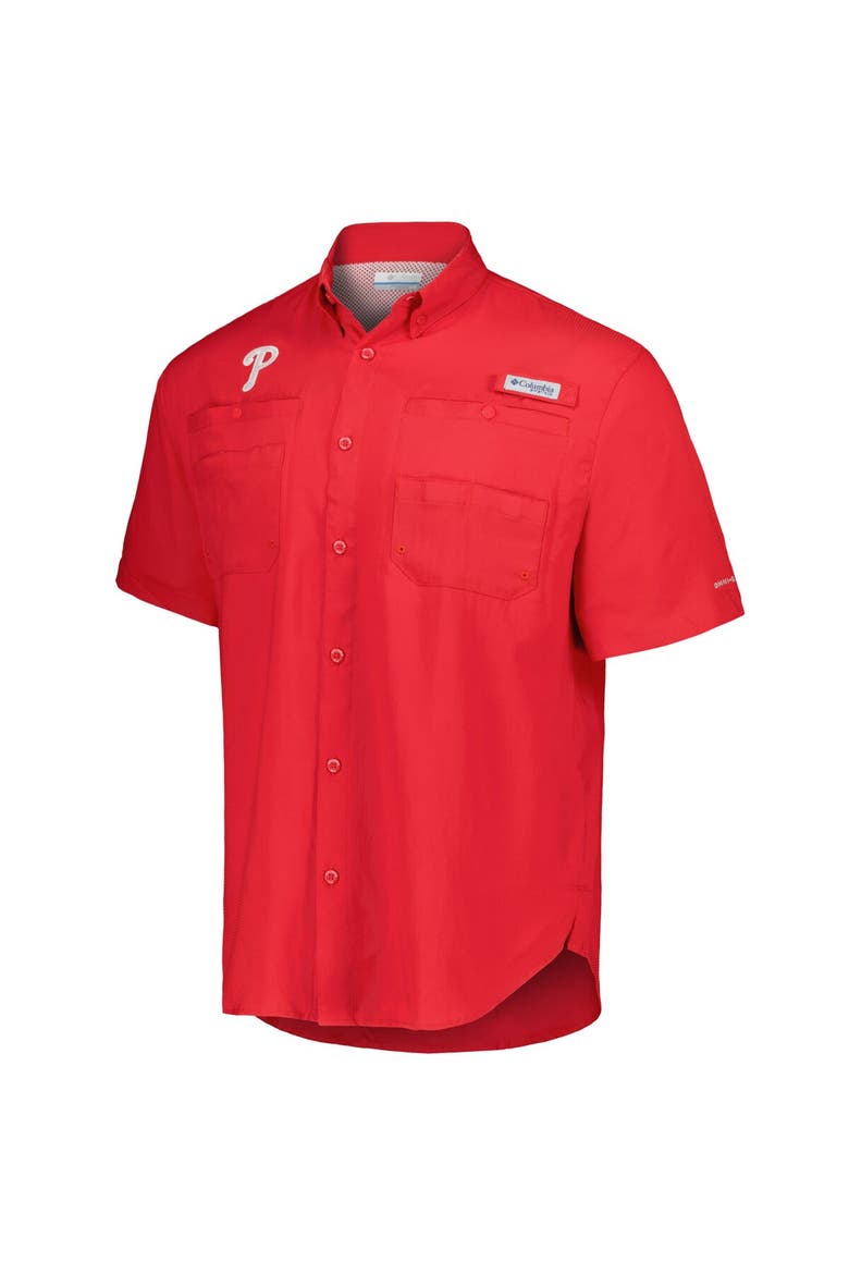 Men's Columbia Red Philadelphia Phillies Tamiami Omni-Shade Button-Down Shirt, Alternate, color, Red