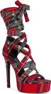 AZALEA WANG Jemisha Plaid Platform Sandal
