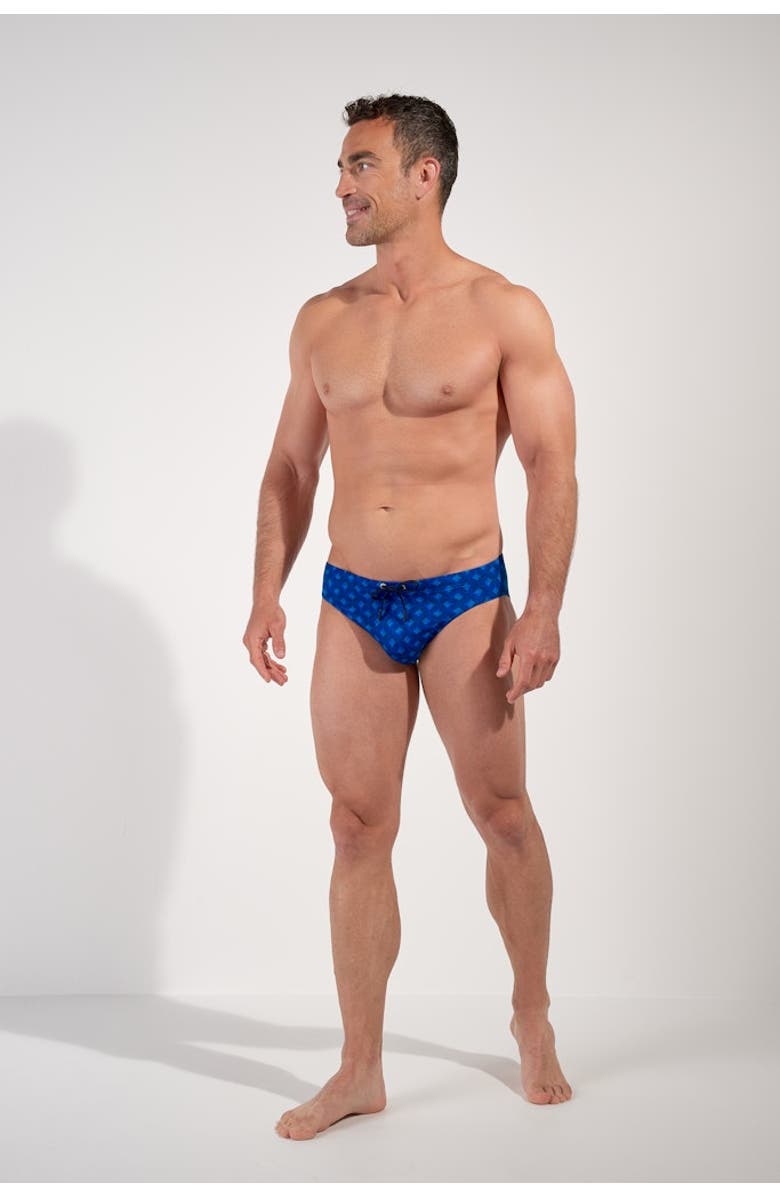 HOM Trinacria Swim Mini Briefs, Alternate, color, Navy Print