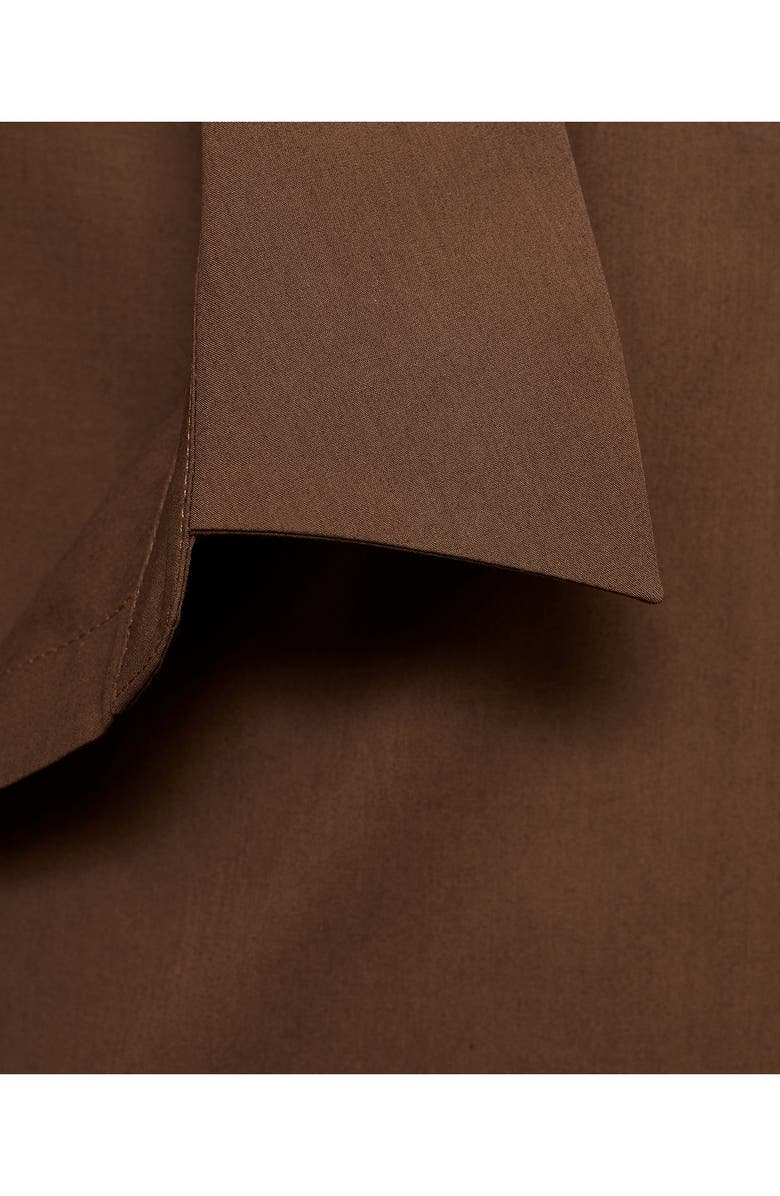 MANGO Cotton Button-Up Shirt, Alternate, color, Brown