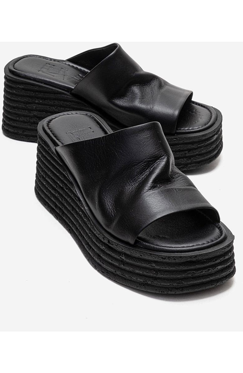 Forever & Always Shoes Marc Leather Wedge Sandal, Main, color, Black