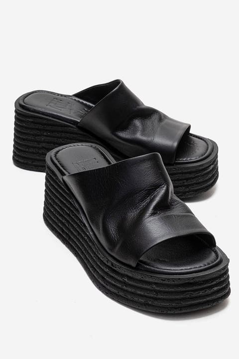 Marc Leather Wedge Sandal