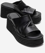 Forever & Always Shoes Marc Leather Wedge Sandal