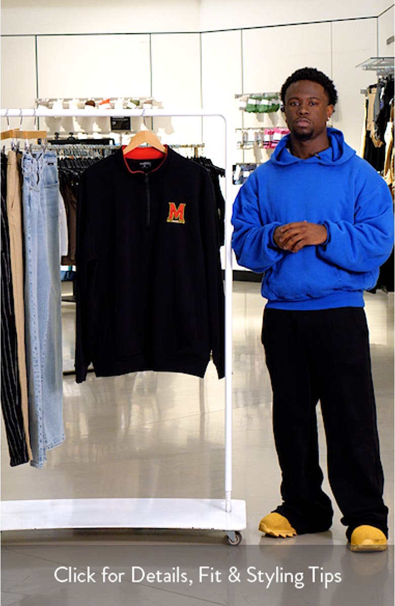 Men's Colosseum Black Maryland Terrapins Tortugas Quarter-Zip Sweatshirt, sales video thumbnail