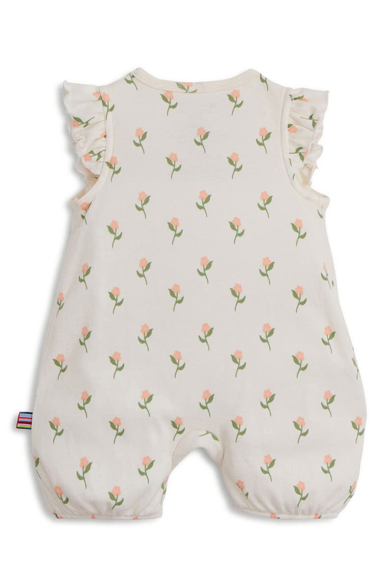 Magnetic Me Floral Flutter Sleeve Organic Cotton Romper, Alternate, color, 