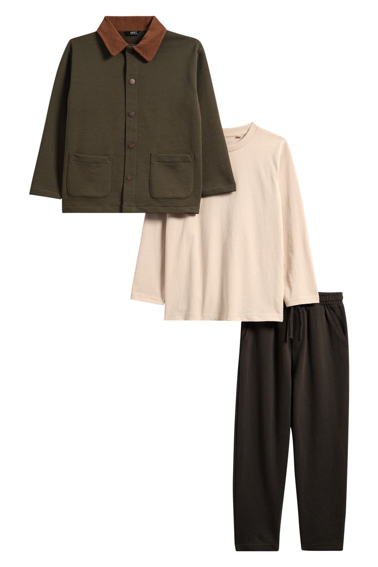 Kids' Jersey Jacket, T-Shirt & Joggers Set, Main, color, GREEN