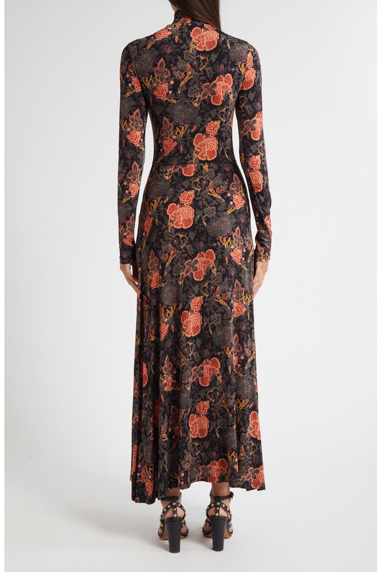 Koa Allover Print Long Sleeve Jersey Dress, Alternate, color, NIGHT LILY