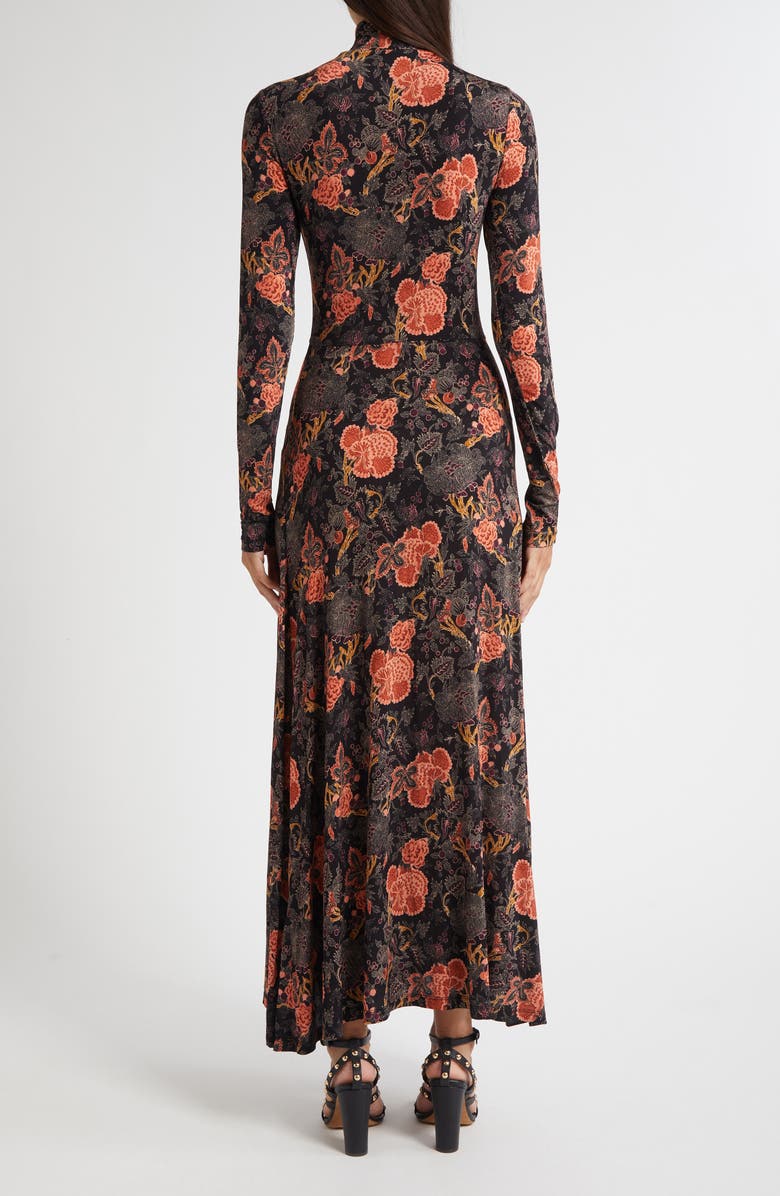 Ulla Johnson Koa Allover Print Long Sleeve Jersey Dress, Alternate, color, Night Lily