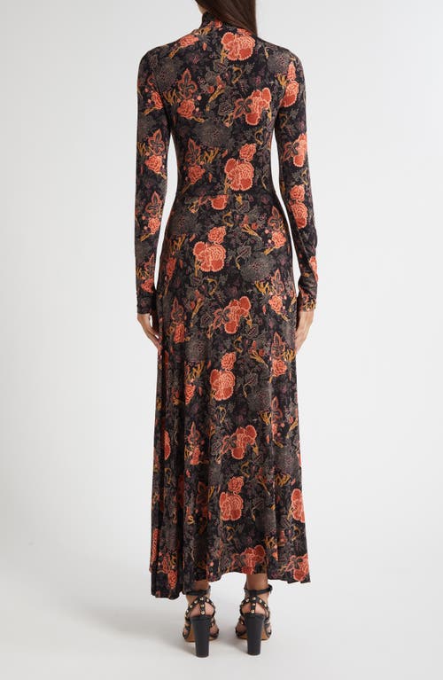 Ulla Johnson Koa Allover Print Long Sleeve Jersey Dress In Multi
