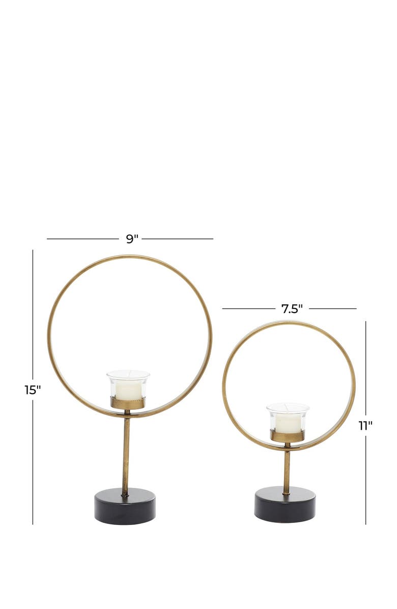 VIVIAN LUNE HOME Gold Metal Tealight Candle Holder - Set of 2, Alternate, color, Gold