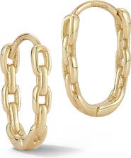 Ember Fine Jewelry 14k Gold Oval Link Huggie Earrings