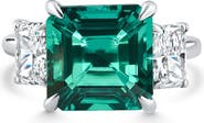 Bliss Diamond 8Ct Asscher Cut Emerald & Diamond Ring 14k Gold or Platinum Lab Grown
