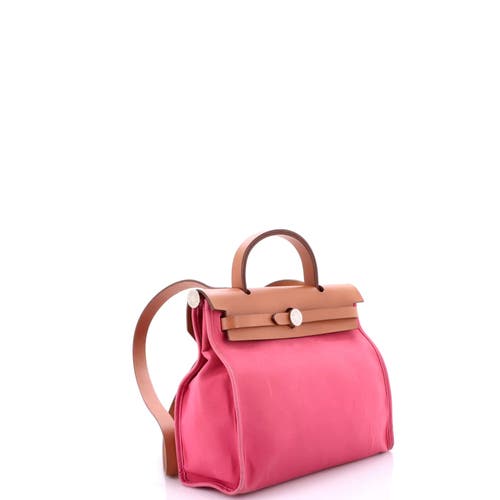 Pre-owned Hermes  Hermes Herbag Zip Leather And Toile 31