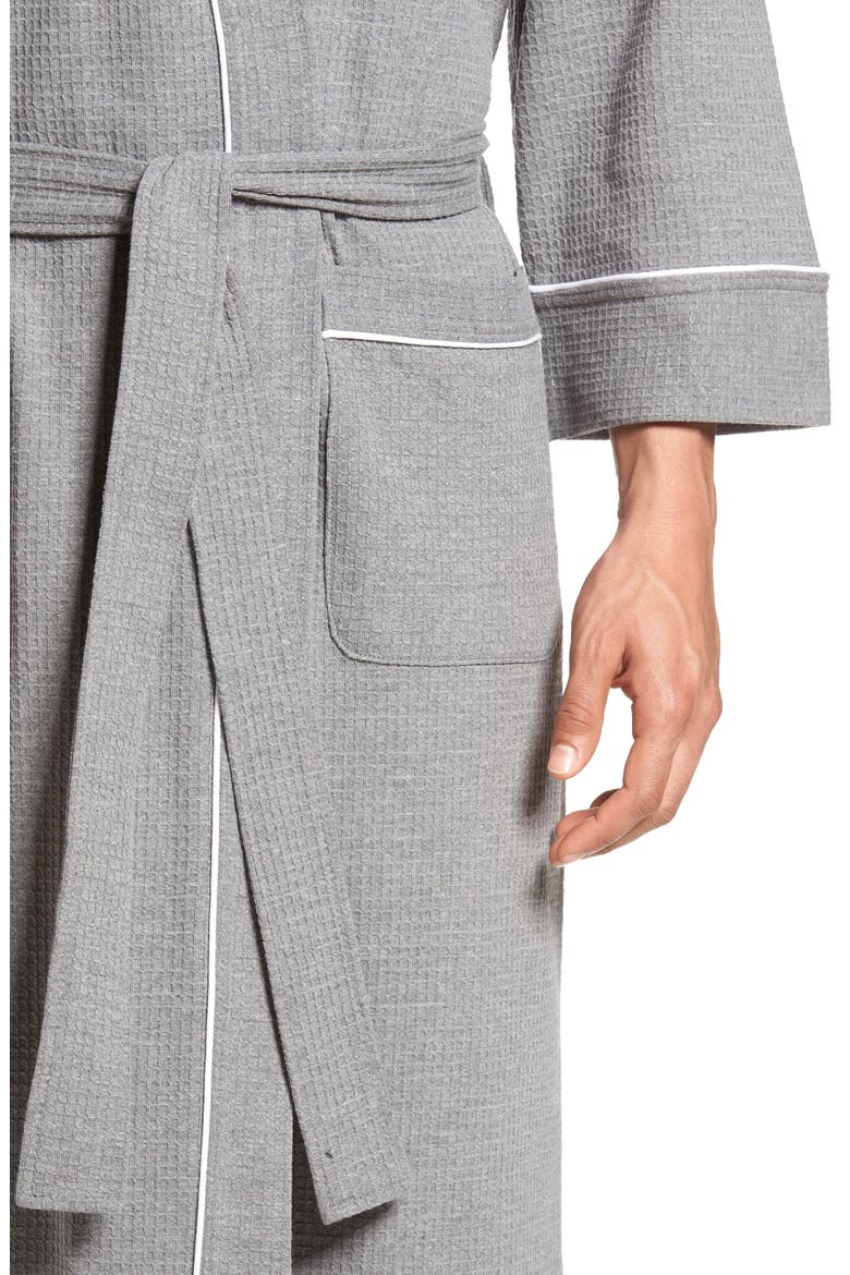 Waffle Knit Robe, Alternate, color, FOG