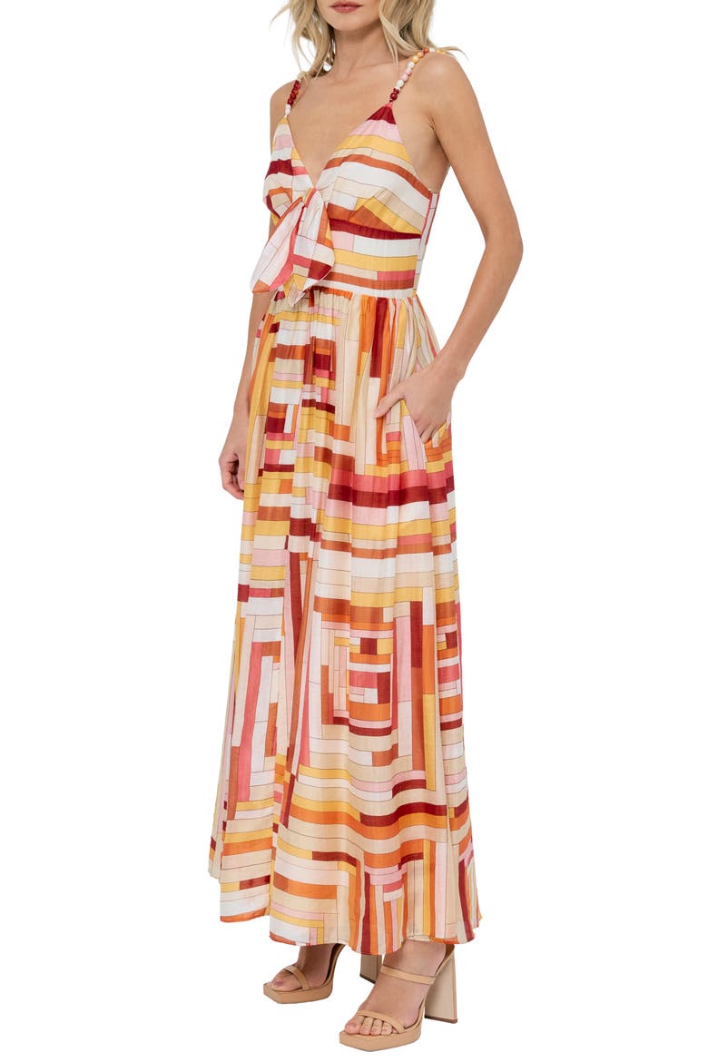 Fiona Stripe A-Line Dress, Alternate, color, PINK MULTI