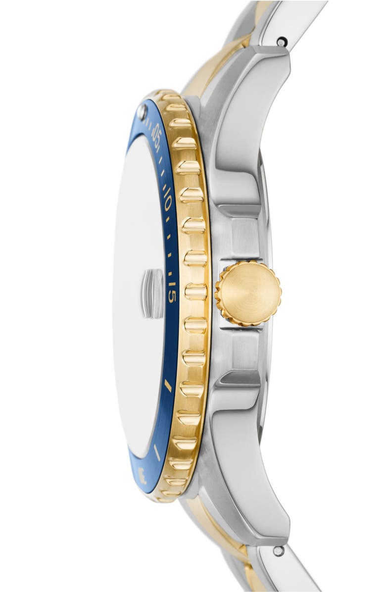 Fossil Blue Dive Bracelet Watch, 42mm, Alternate, color, Two Tone