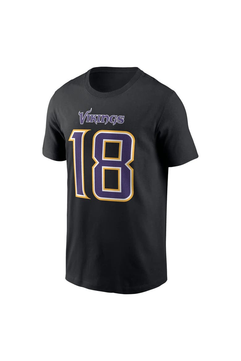 Men's Nike Justin Jefferson Black Minnesota Vikings Carbon Name & Number T-Shirt, Alternate, color, Black