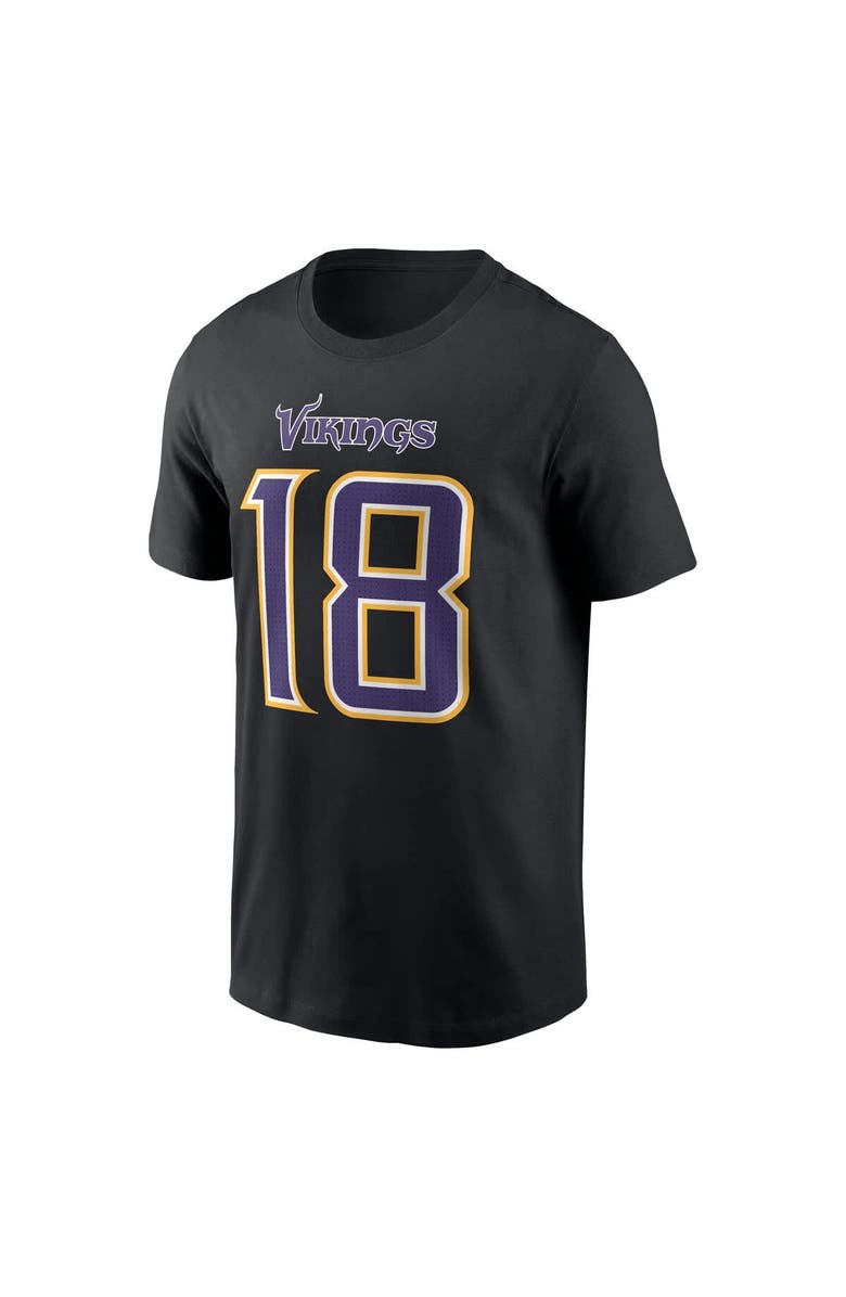 Nike Men's Nike Justin Jefferson Black Minnesota Vikings Carbon Name & Number T-Shirt, Alternate, color, Black