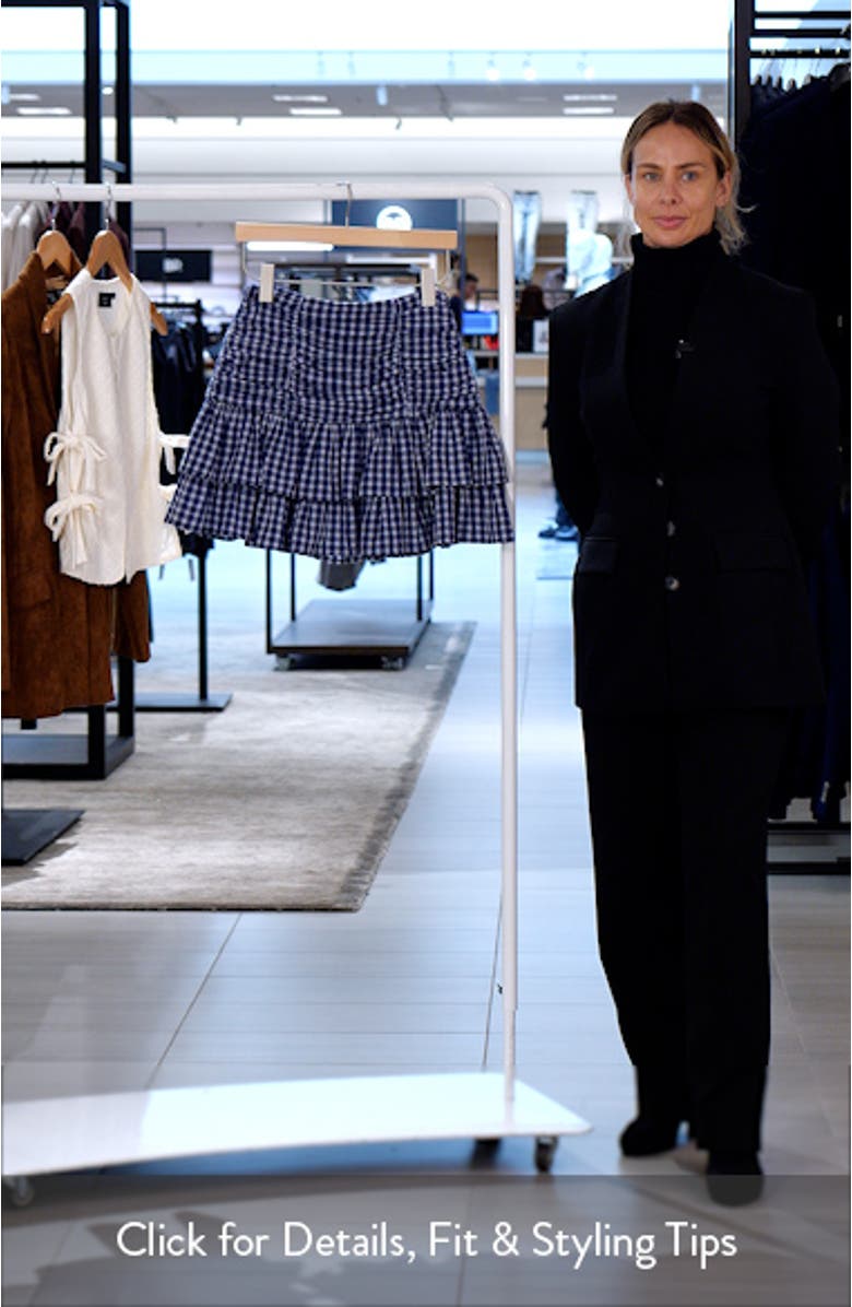 Natalie Plaid Ruffle Cotton Miniskirt, sales video thumbnail