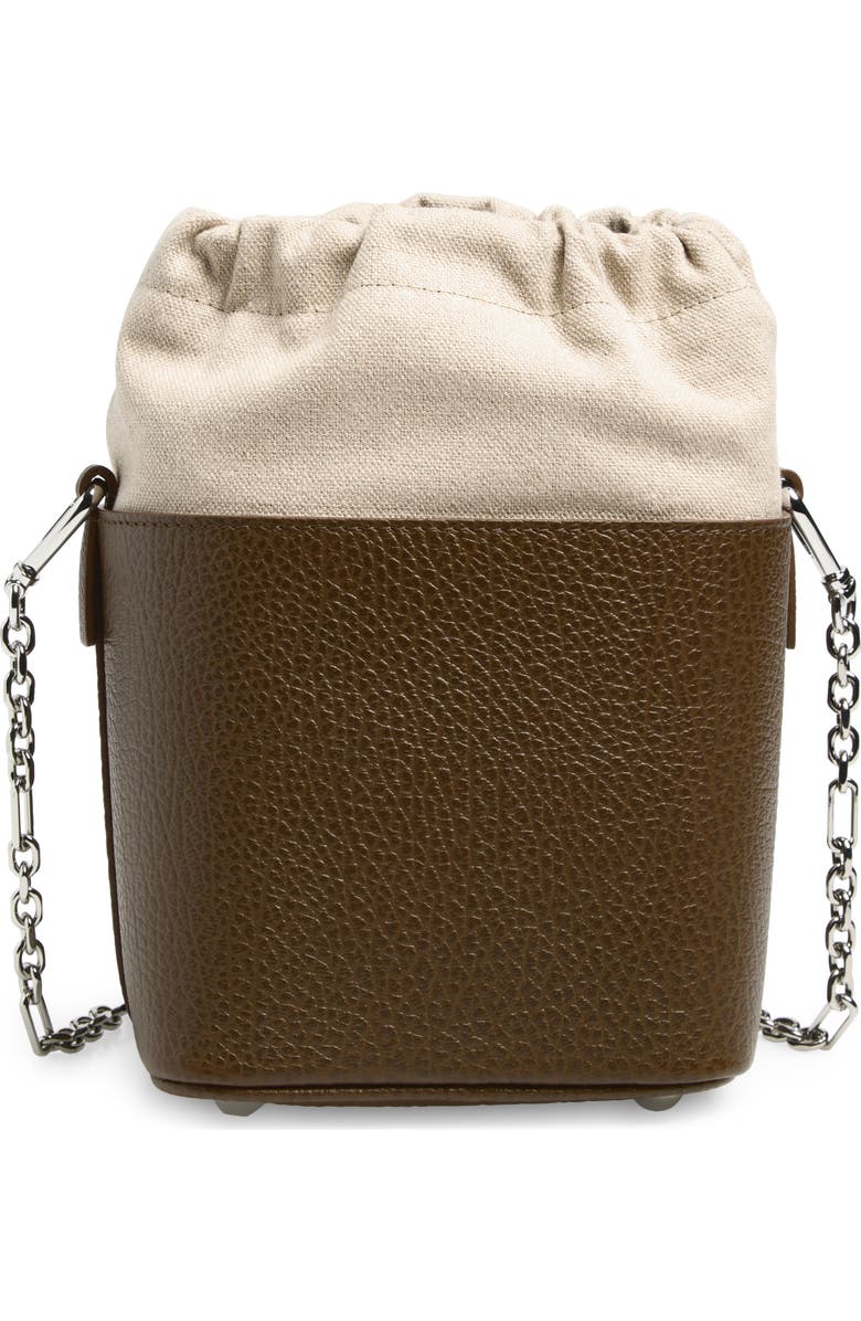 Maison Margiela Small 5AC Leather Bucket Bag, Alternate, color, Field/ Stone