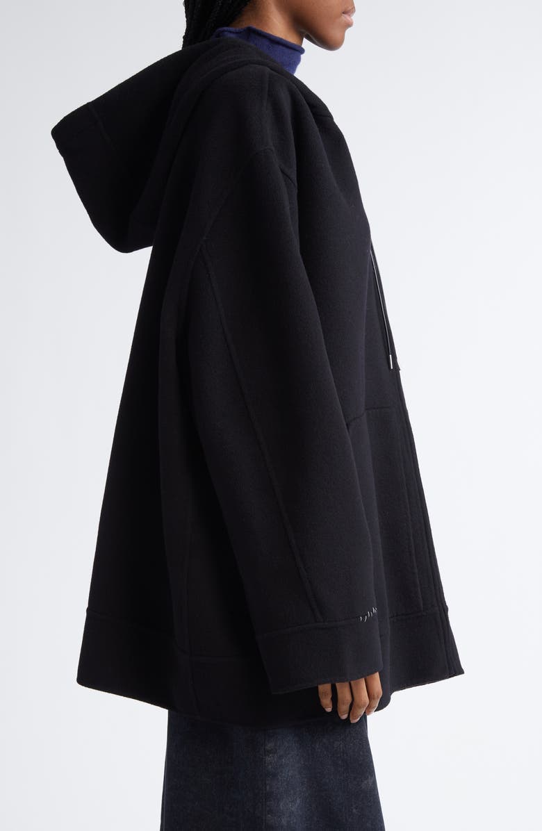 Marni Oversize Virgin Wool & Cashmere Hooded Parka, Alternate, color, Black