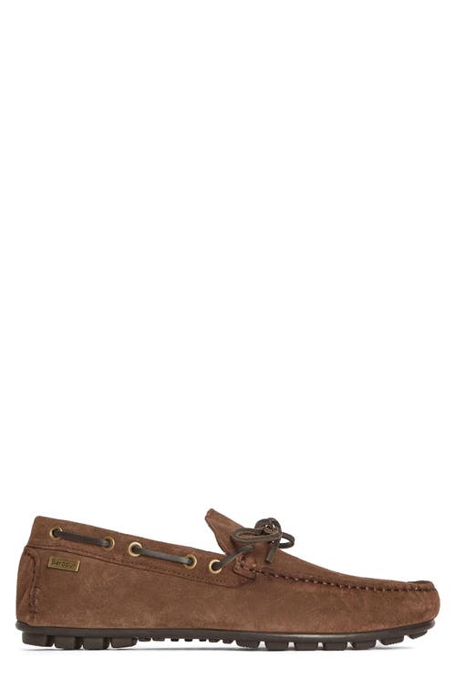 Barbour Courage Driving Shoe In Choco Suede