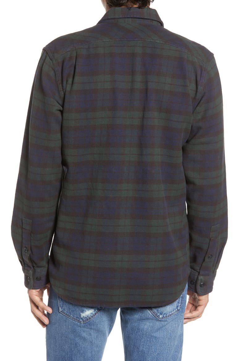 'Vintage Flannel' Regular Fit Plaid Cotton Shirt, Alternate, color, BLACK GREEN NAVY