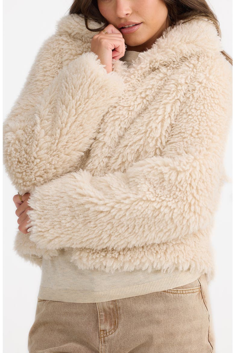 Stuart Faux Fur Jacket, Alternate, color, BEIGE