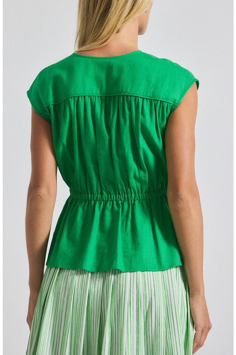 Caroline Tie Front Top, Alternate, color, KELLY GREEN