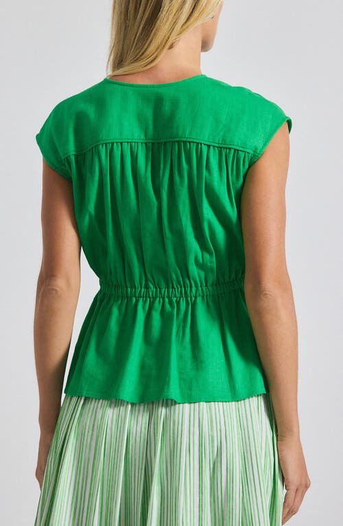 Derek Lam 10 Crosby Caroline Tie Front Top In Kelly Green In Green