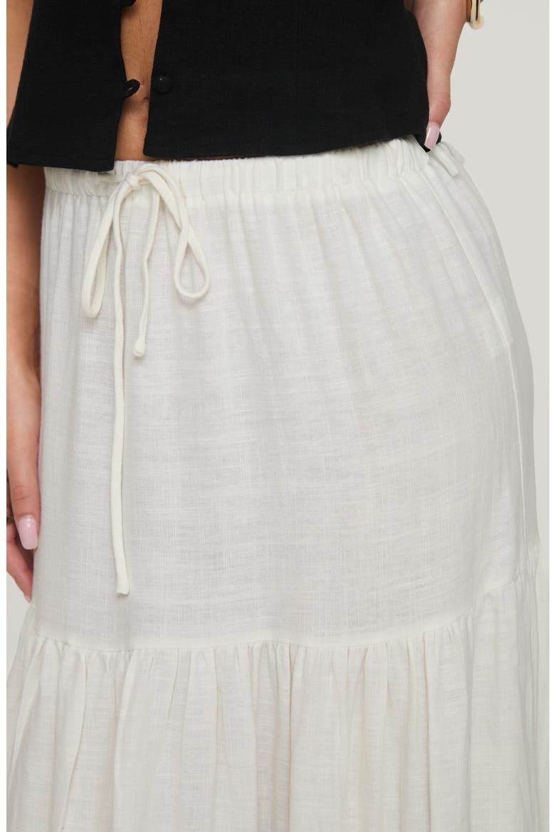 Tearose Tiered Maxi Skirt, Alternate, color, WHITE