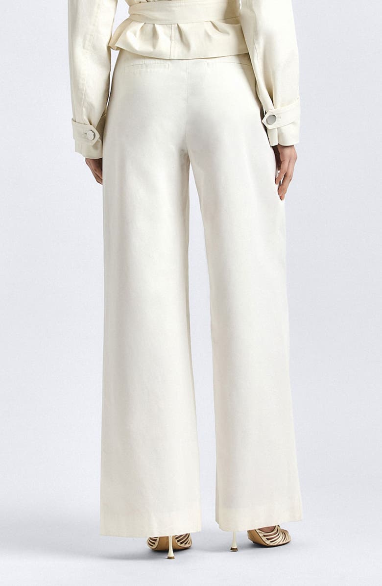 Derek Lam 10 Crosby Juliana Pleated Wide Leg Twill Pants, Alternate, color, Soft White
