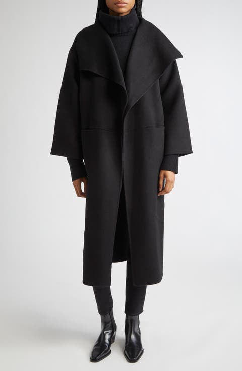 コート TOTEME Woman Coat Black 244WRO918FB0292 001 Deep pleat coat black – TOTEME