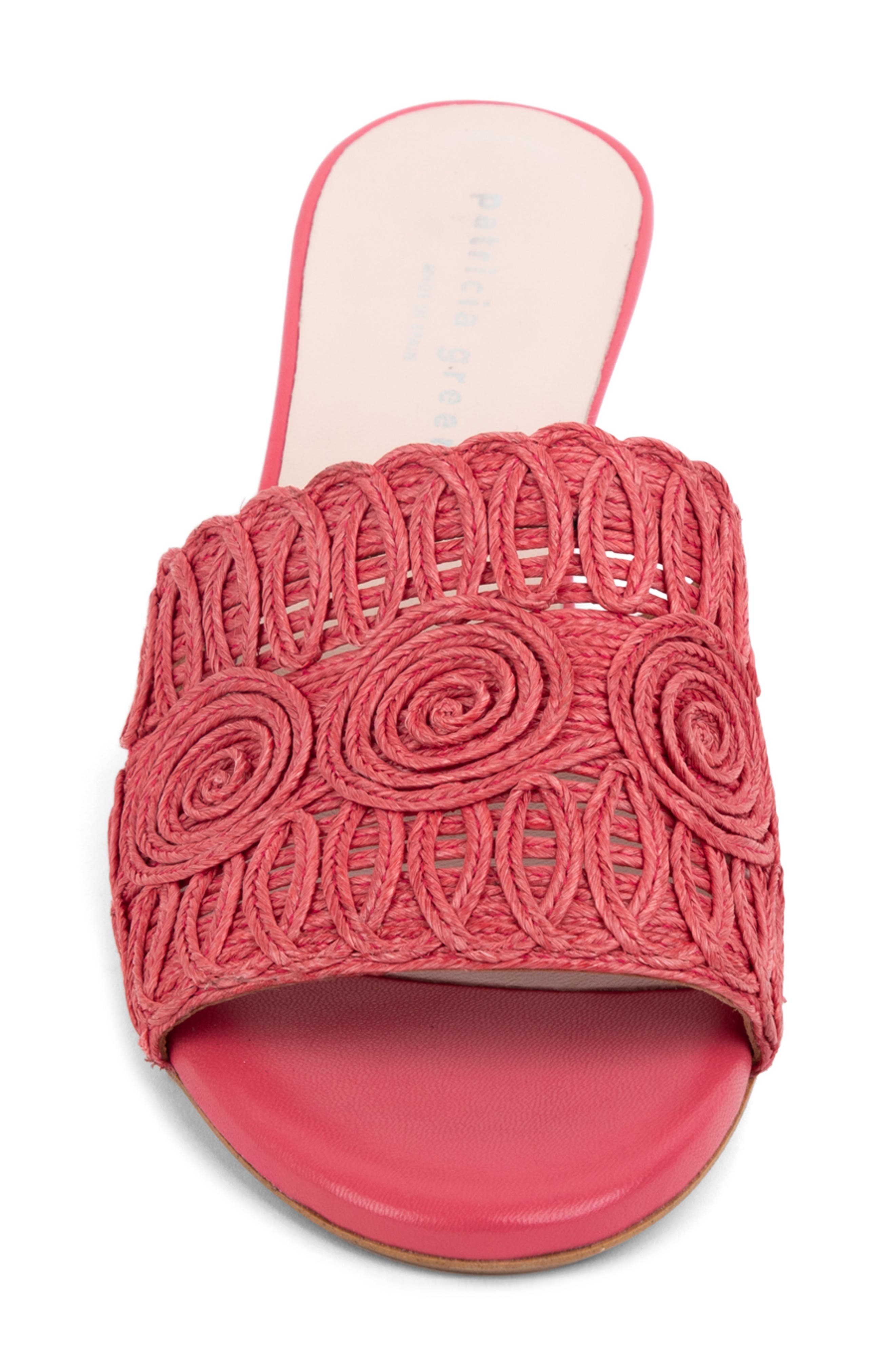 Siesta Raffia Wedge Slide Sandal, Alternate, color, ROSE PINK