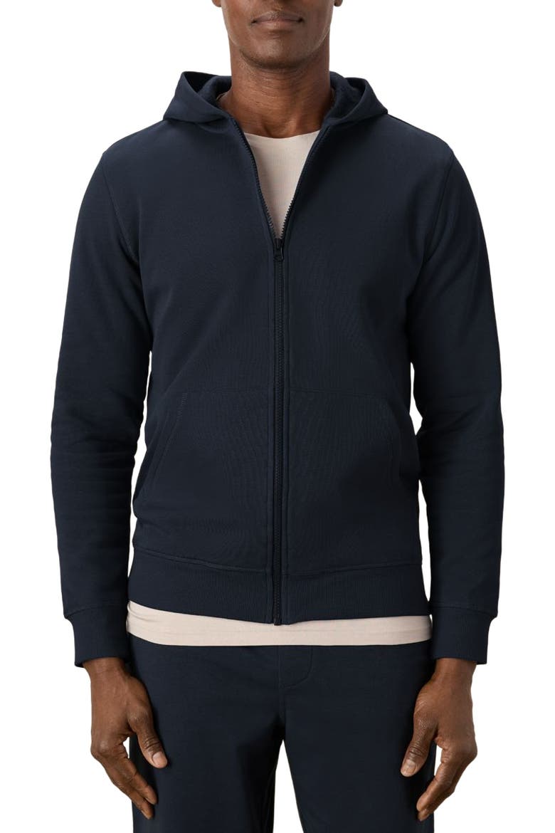 Organic Brushed Fleece Zip Hoodie, Main, color, Midnight Blue